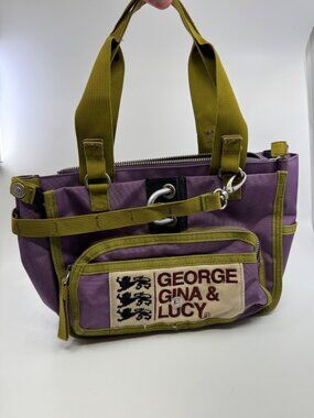 Vintage George Gina Lucy "Okinawa Punk" Y2K Cargo Nylon Bag Purple Multi Pocket